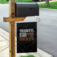 Thankful For Hockey Garden Flag Funny Thanksgiving Ice Hockey Gift - Wonder Print Shop