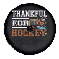 Thankful For Hockey Spare Tire Cover Funny Thanksgiving Ice Hockey Gift - Wonder Print Shop