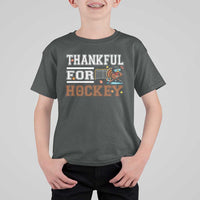 Thankful For Hockey T Shirt For Kid Funny Thanksgiving Ice Hockey Gift - Wonder Print Shop