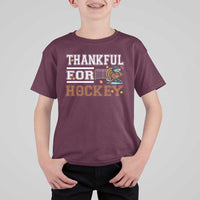Thankful For Hockey T Shirt For Kid Funny Thanksgiving Ice Hockey Gift - Wonder Print Shop