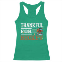 Thankful For Hockey Racerback Tank Top Funny Thanksgiving Ice Hockey Gift - Wonder Print Shop