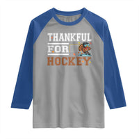 Thankful For Hockey Raglan Shirt Funny Thanksgiving Ice Hockey Gift - Wonder Print Shop