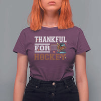 Thankful For Hockey T Shirt For Women Funny Thanksgiving Ice Hockey Gift - Wonder Print Shop