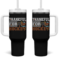 Thankful For Hockey Tumbler With Handle Funny Thanksgiving Ice Hockey Gift - Wonder Print Shop