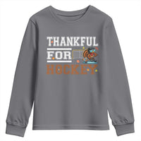Thankful For Hockey Youth Sweatshirt Funny Thanksgiving Ice Hockey Gift - Wonder Print Shop