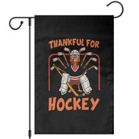 Thankful For Hockey Garden Flag Funny Turkey Ice Hockey Player Gift - Wonder Print Shop