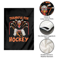 Thankful For Hockey Garden Flag Funny Turkey Ice Hockey Player Gift - Wonder Print Shop