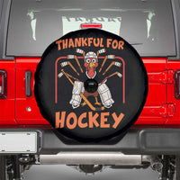 Thankful For Hockey Spare Tire Cover Funny Turkey Ice Hockey Player Gift - Wonder Print Shop