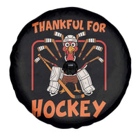 Thankful For Hockey Spare Tire Cover Funny Turkey Ice Hockey Player Gift - Wonder Print Shop