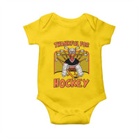 Thankful For Hockey Baby Onesie Funny Turkey Ice Hockey Player Gift - Wonder Print Shop