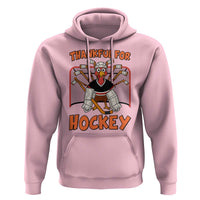 Thankful For Hockey Hoodie Funny Turkey Ice Hockey Player Gift - Wonder Print Shop
