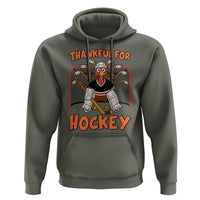 Thankful For Hockey Hoodie Funny Turkey Ice Hockey Player Gift - Wonder Print Shop
