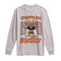 Thankful For Hockey Long Sleeve Shirt Funny Turkey Ice Hockey Player Gift - Wonder Print Shop