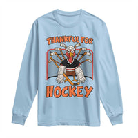 Thankful For Hockey Long Sleeve Shirt Funny Turkey Ice Hockey Player Gift - Wonder Print Shop