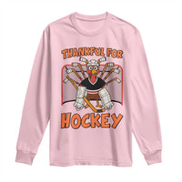 Thankful For Hockey Long Sleeve Shirt Funny Turkey Ice Hockey Player Gift - Wonder Print Shop