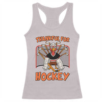 Thankful For Hockey Racerback Tank Top Funny Turkey Ice Hockey Player Gift - Wonder Print Shop