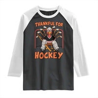 Thankful For Hockey Raglan Shirt Funny Turkey Ice Hockey Player Gift - Wonder Print Shop
