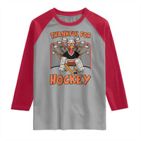 Thankful For Hockey Raglan Shirt Funny Turkey Ice Hockey Player Gift - Wonder Print Shop