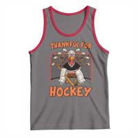 Thankful For Hockey Tank Top Funny Turkey Ice Hockey Player Gift - Wonder Print Shop