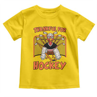 Thankful For Hockey Toddler T Shirt Funny Turkey Ice Hockey Player Gift - Wonder Print Shop