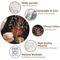 Funny Turkey Ice Hockey Gift Throw Blanket Thankful For Hockey - Wonder Print Shop