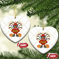 Funny Turkey Ice Hockey Gift Ceramic Ornament Thankful For Hockey - Wonder Print Shop