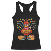 Funny Turkey Ice Hockey Gift Racerback Tank Top Thankful For Hockey - Wonder Print Shop