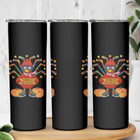 Funny Turkey Ice Hockey Gift Skinny Tumbler Thankful For Hockey - Wonder Print Shop
