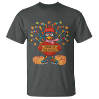Funny Turkey Ice Hockey Gift T Shirt Thankful For Hockey - Wonder Print Shop