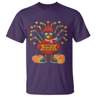 Funny Turkey Ice Hockey Gift T Shirt Thankful For Hockey - Wonder Print Shop