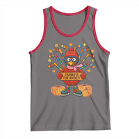 Funny Turkey Ice Hockey Gift Tank Top Thankful For Hockey - Wonder Print Shop