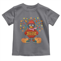 Funny Turkey Ice Hockey Gift Toddler T Shirt Thankful For Hockey - Wonder Print Shop
