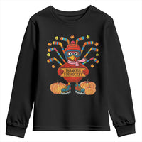 Funny Turkey Ice Hockey Gift Youth Sweatshirt Thankful For Hockey - Wonder Print Shop