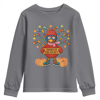 Funny Turkey Ice Hockey Gift Youth Sweatshirt Thankful For Hockey - Wonder Print Shop