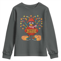 Funny Turkey Ice Hockey Gift Youth Sweatshirt Thankful For Hockey - Wonder Print Shop