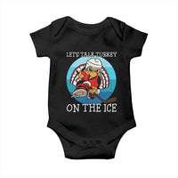 Lets Talk Turkey On The Ice Baby Onesie Retro Ocean Blue Ice Hockey Gift - Wonder Print Shop