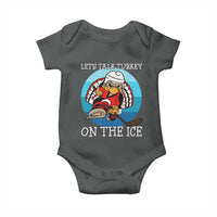 Lets Talk Turkey On The Ice Baby Onesie Retro Ocean Blue Ice Hockey Gift - Wonder Print Shop