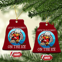 Lets Talk Turkey On The Ice Ceramic Ornament Retro Ocean Blue Ice Hockey Gift - Wonder Print Shop