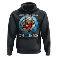 Lets Talk Turkey On The Ice Hoodie Retro Ocean Blue Ice Hockey Gift - Wonder Print Shop