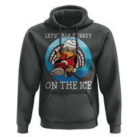 Lets Talk Turkey On The Ice Hoodie Retro Ocean Blue Ice Hockey Gift - Wonder Print Shop