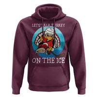 Lets Talk Turkey On The Ice Hoodie Retro Ocean Blue Ice Hockey Gift - Wonder Print Shop