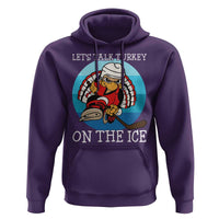 Lets Talk Turkey On The Ice Hoodie Retro Ocean Blue Ice Hockey Gift - Wonder Print Shop