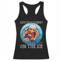 Lets Talk Turkey On The Ice Racerback Tank Top Retro Ocean Blue Ice Hockey Gift - Wonder Print Shop