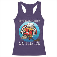 Lets Talk Turkey On The Ice Racerback Tank Top Retro Ocean Blue Ice Hockey Gift - Wonder Print Shop