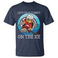 Lets Talk Turkey On The Ice T Shirt Retro Ocean Blue Ice Hockey Gift - Wonder Print Shop