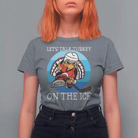 Lets Talk Turkey On The Ice T Shirt For Women Retro Ocean Blue Ice Hockey Gift - Wonder Print Shop