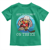 Lets Talk Turkey On The Ice Toddler T Shirt Retro Ocean Blue Ice Hockey Gift - Wonder Print Shop