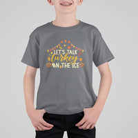 Funny Thanksgiving Ice Hockey Gift T Shirt For Kid Lets Talk Turkey On The Ice - Wonder Print Shop