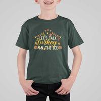 Funny Thanksgiving Ice Hockey Gift T Shirt For Kid Lets Talk Turkey On The Ice - Wonder Print Shop