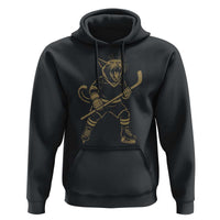 Vintage Cat Playing Hockey Hoodie Kitten Lover Player Gift - Wonder Print Shop